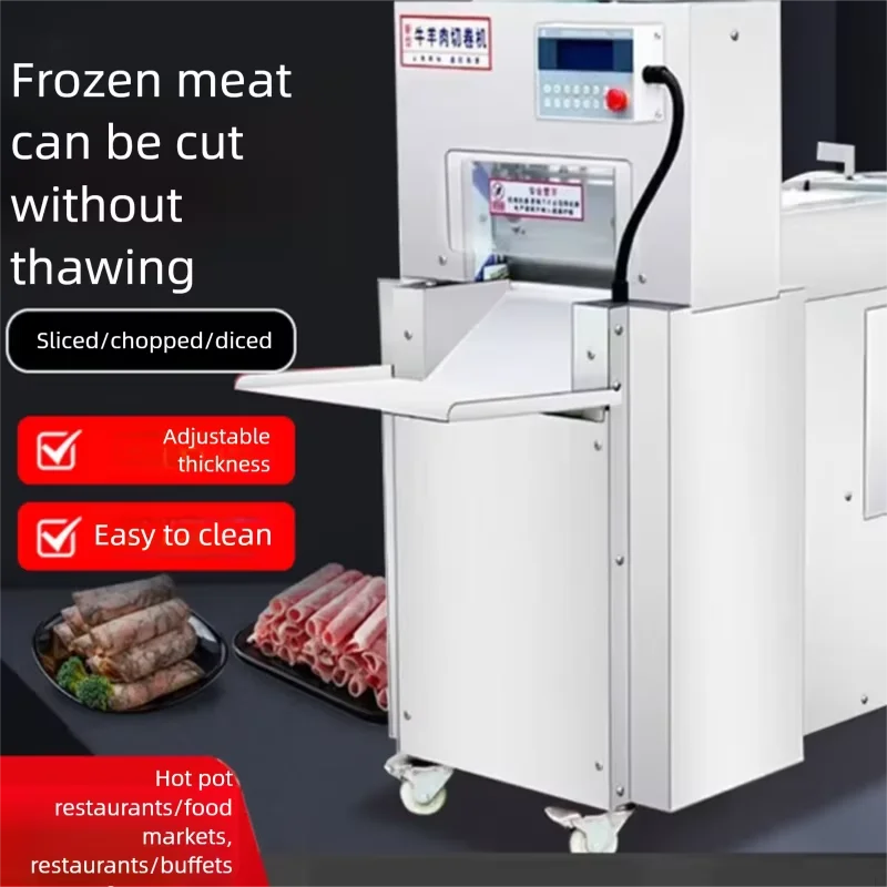 Máquina Cortadora Automática de Carne de Cordero y Res Congelada para Restaurantes de Hot Pot, Equipo CNC de Corte de Rollos de Carne con 1 o 2 Cuchillas, Precio