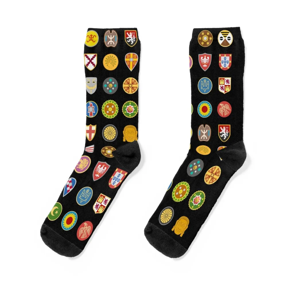 Civilizations emblems (2023) Socks retro ankle hockey Children's Socks For Women Men's