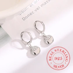 925 Sterling Silver Geometric Patchwork Round Zircon Hoop Earrings for Women S925 Wedding Party Jewelry Gift Aretes De Mujer