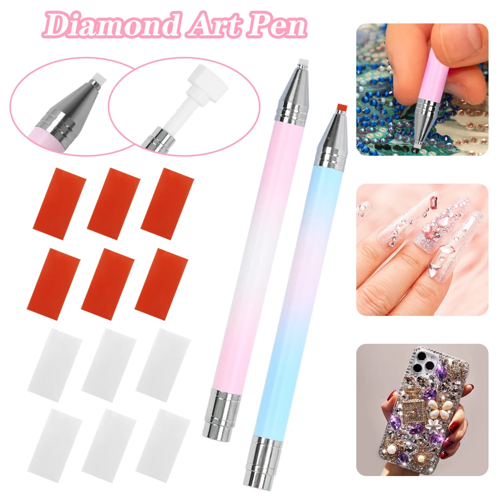 

DIY Diamond Painting Pen Kit Refillable Crayons Rotating Glue Dot Drill Pen for Nail Art, Diamond Art Accessories Quick Tool