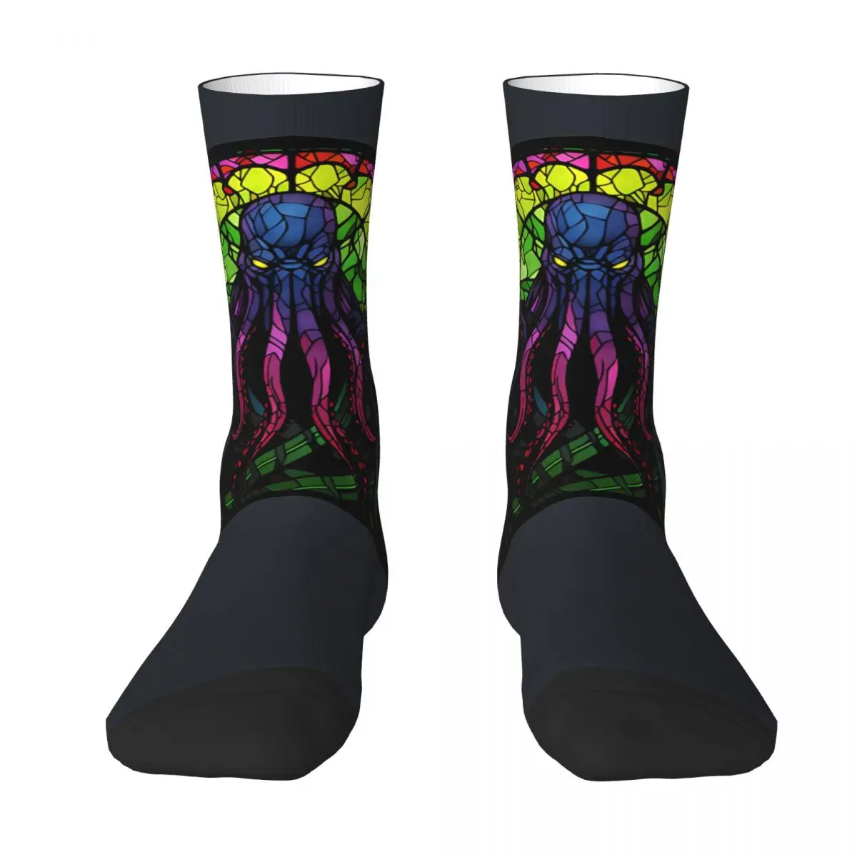 The Mindflayer Socks Stained Glass Novelty Stockings Women Men Soft Cycling Socks Winter Graphic Anti Sweat Socks