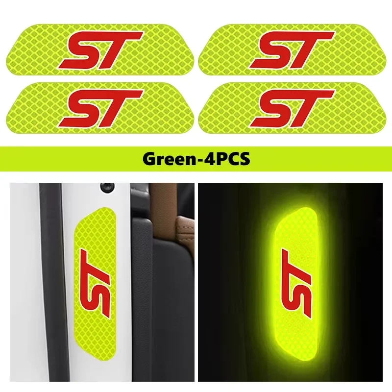 4Pcs Noticeable Safety Warning Reflective Car Door Rim Open Caution Tape for Ranger Transit Maverick Everest Mustang Escape