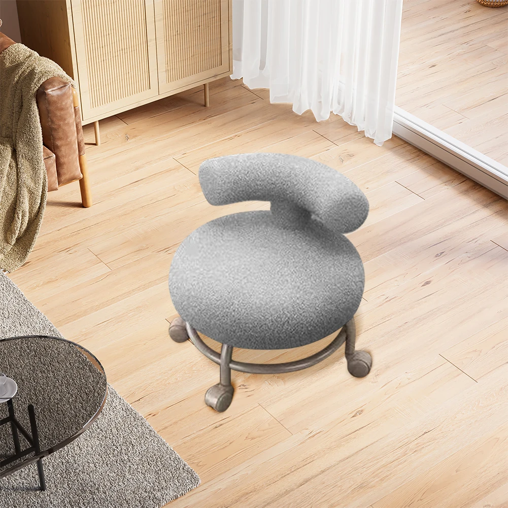 

Low Rolling Stool Cushion Backrest Low Roller Seat with Wheels Low Roller Seat Stool for Home Office Garage Shop
