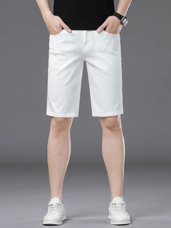 

Lightweight Lyocell Denim orts Men's Summer Thin Straight Leg Five-Quarter Length Casual Wear Resistant