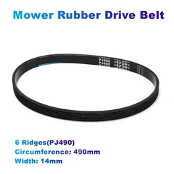 Mower Rubber Drive Belt (6PJ490) Circumference 490mm x Width 14mm Compatible With Qualcast M2E1232M/M2E1032M