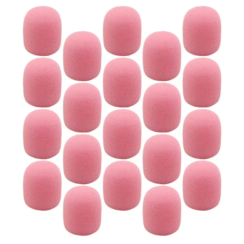 

20 Pcs Microphone Cover Small Pink Lapel Headset Windscreen Sponge Replacement Mic Protectors Dust Protection Accessories