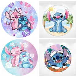 Round Circle Backdrop Lilo & Stitch Theme Birthday Party Background Decorations Supplies