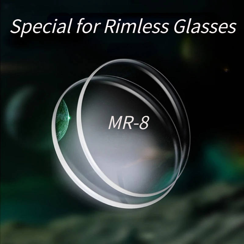 

MR-8 Prescription Resin Glasses Lenses Myopia Hyperopia Presbyopia Blue Filter Myopia Reading Lens Special for Rimless Glasses