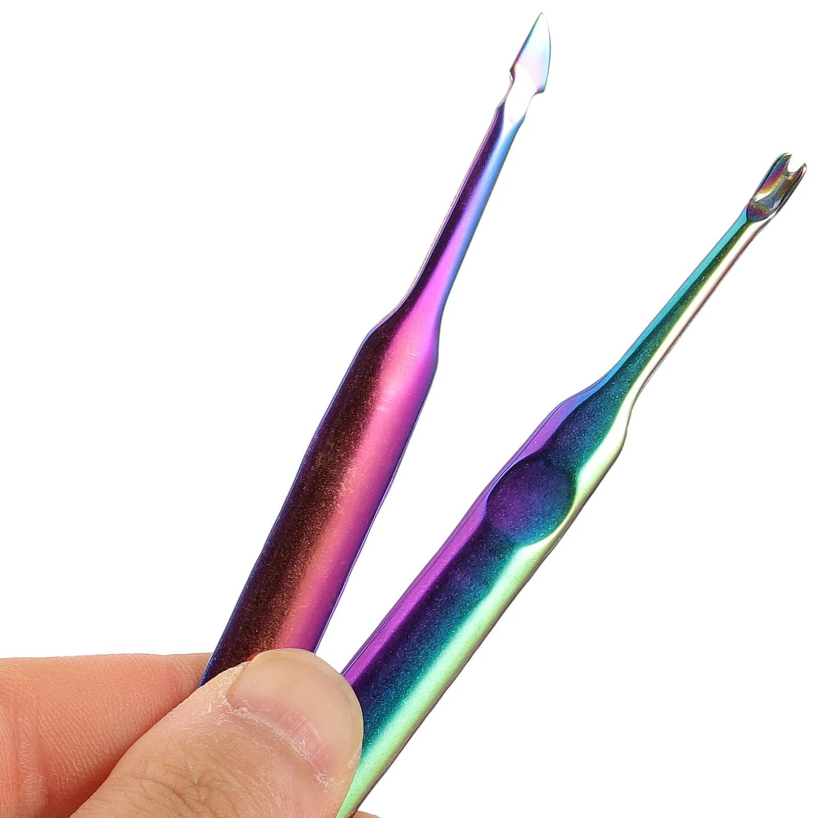 

2pcs Stainless Steel Cuticle Pusher Kit Dead Skin Fork Tool Nail Art Pedicure Manicure Cleaner Remover Trimmer Foot Care Tools