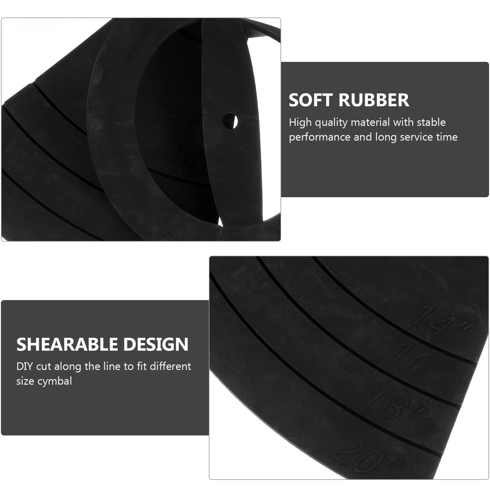 

Drum Mute Pad Sound Accessories Cymbal Rubber Damper Practice Mat Noise Reduction Fit Different Size Crash Hi Hat Drum