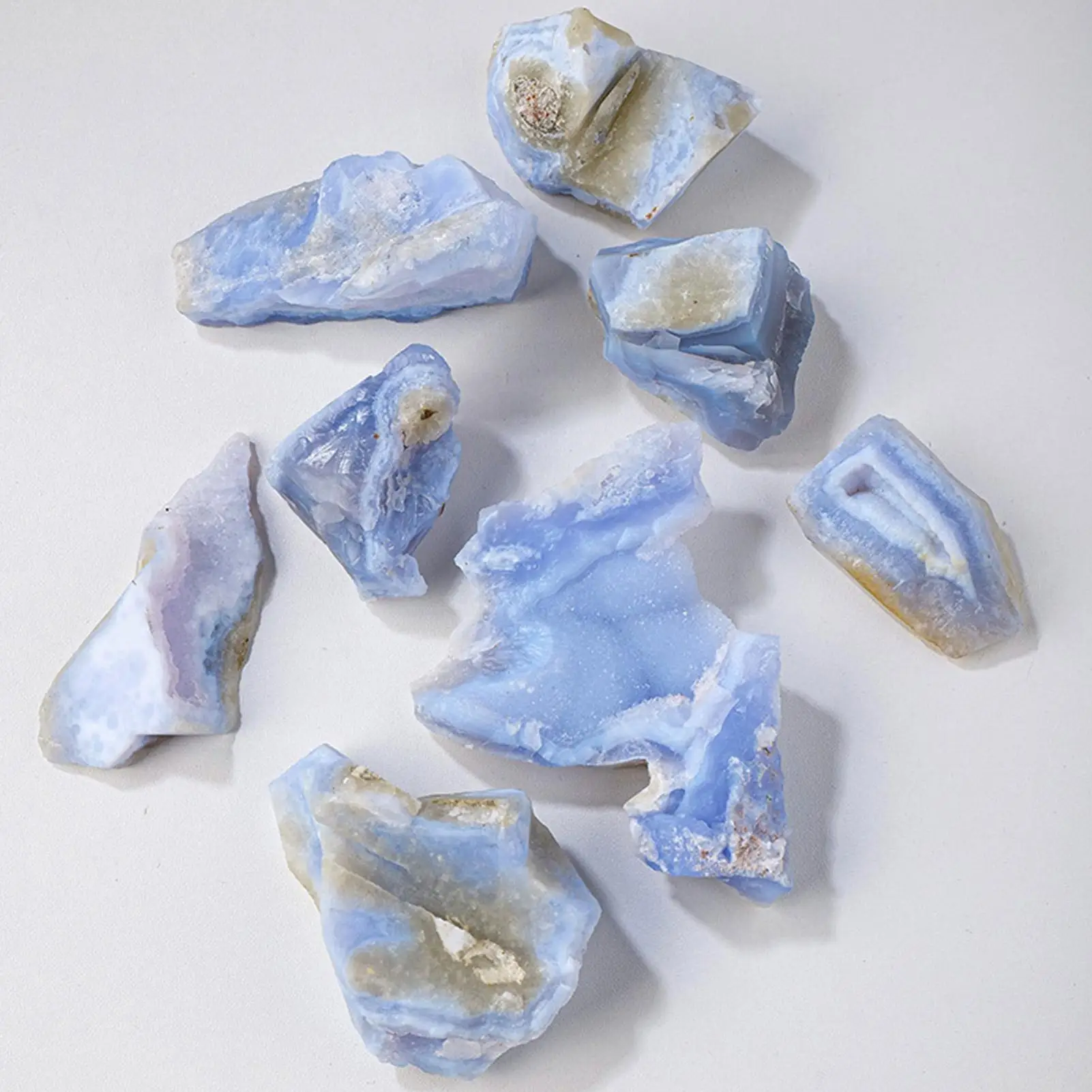 Blue Agate Rock Raw Crystals Gems Large Grain Ore Specimen Polished Blue Agate for Vase Filler Table Scatter Party Wedding