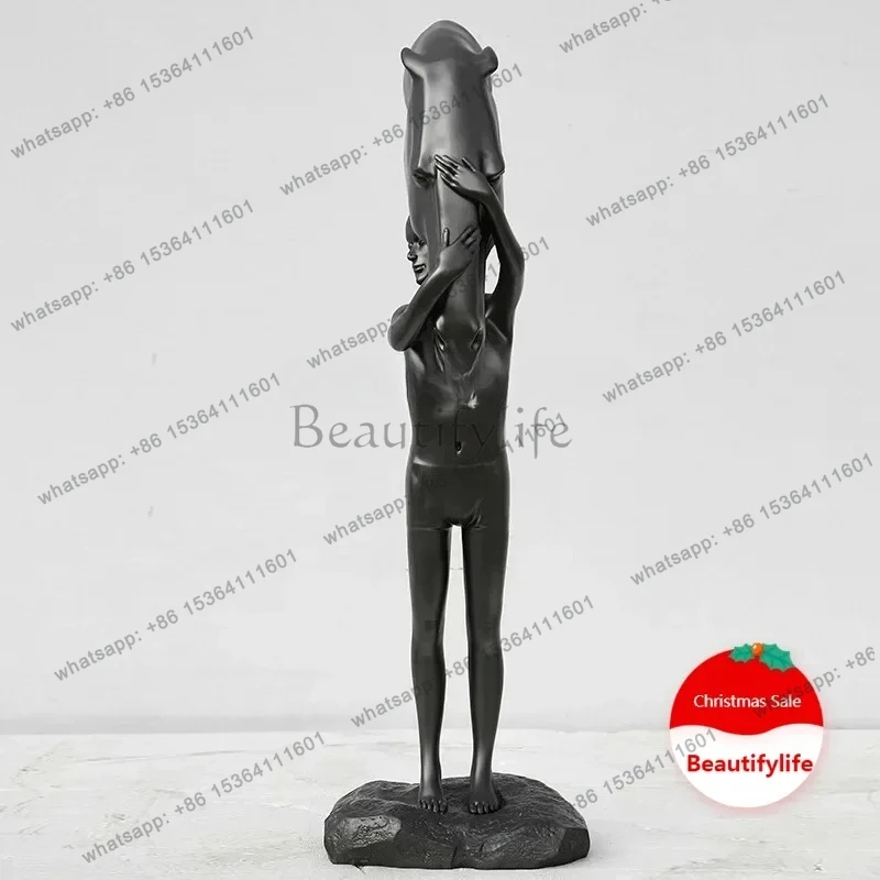 FG10Horsehead man landing large ornament villa creative soft decoration artwork landscape figure sculpture4567