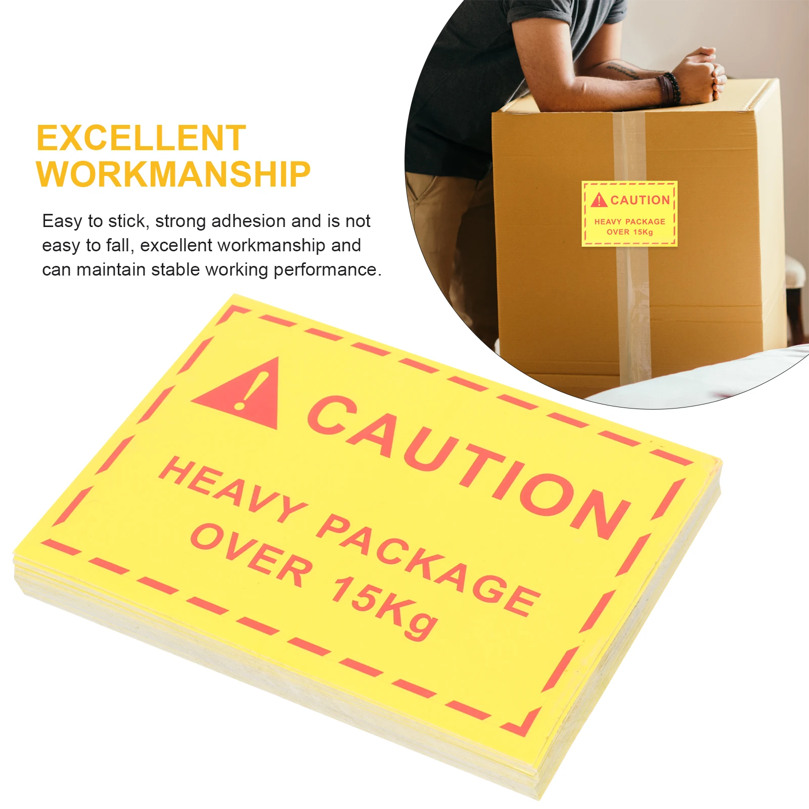 

100pcs Warning Stickers Heavy Caution Decal Objects Caution Sign Shipping Labels Safety Operation Traffic Signs