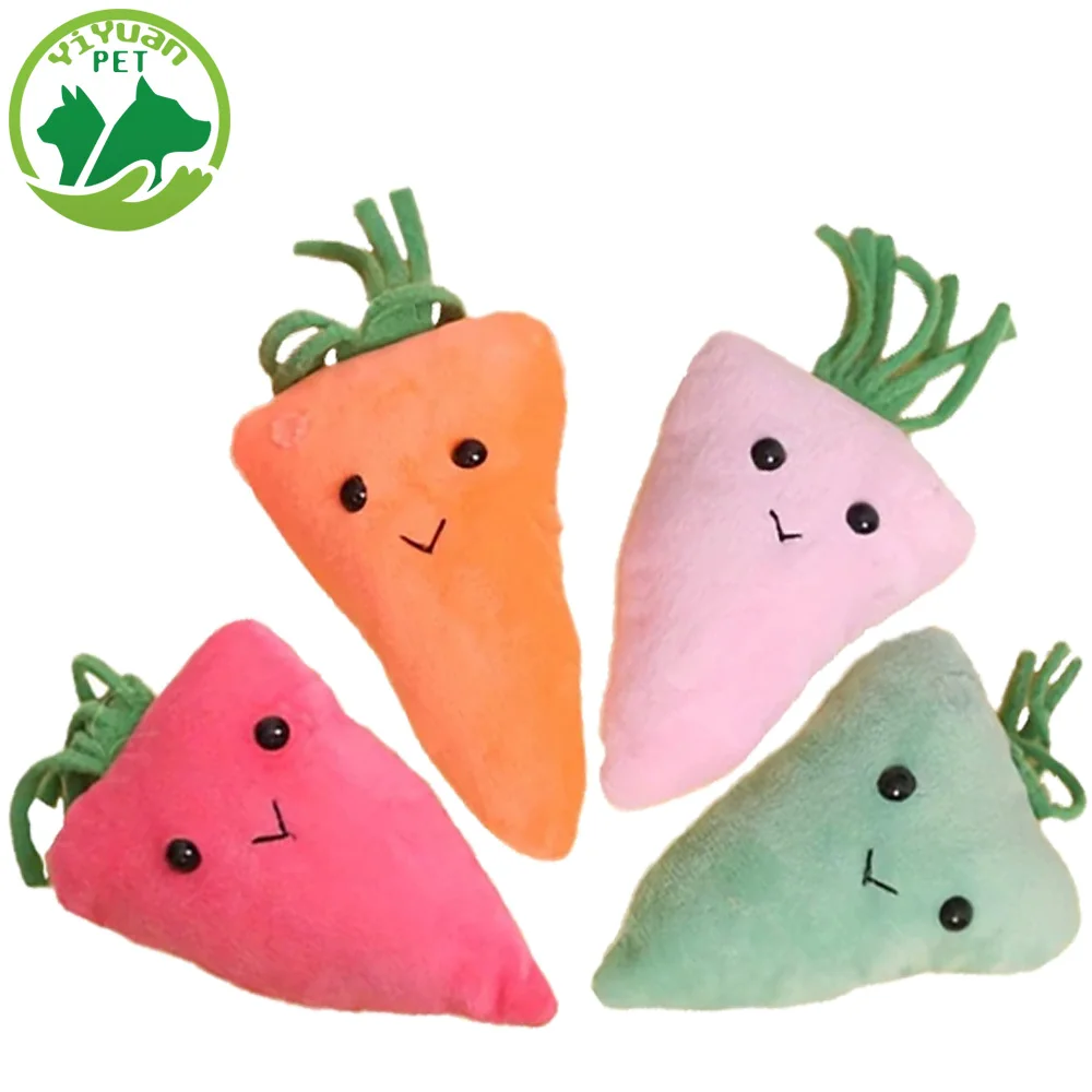 

Dogs Squeaky Carrot Dog Toys Plush Stuffed Soft Puppy Chew Toy Interactive Pet Supplies Small Medium Animal Dental Care