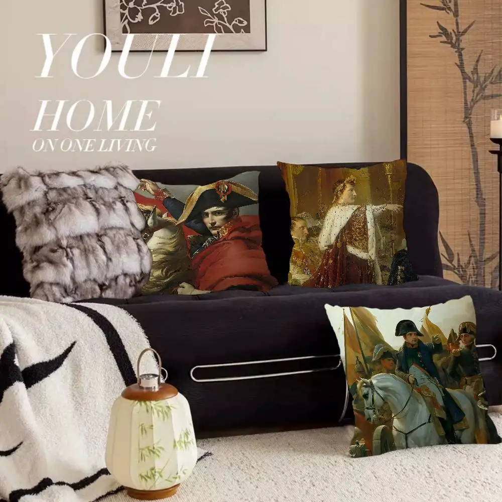 Napoleon Bonaparte Art Cushion Cover Car Throw Pillow Case For Sofa Car Christmas Gift 40x40cm 45x45cm