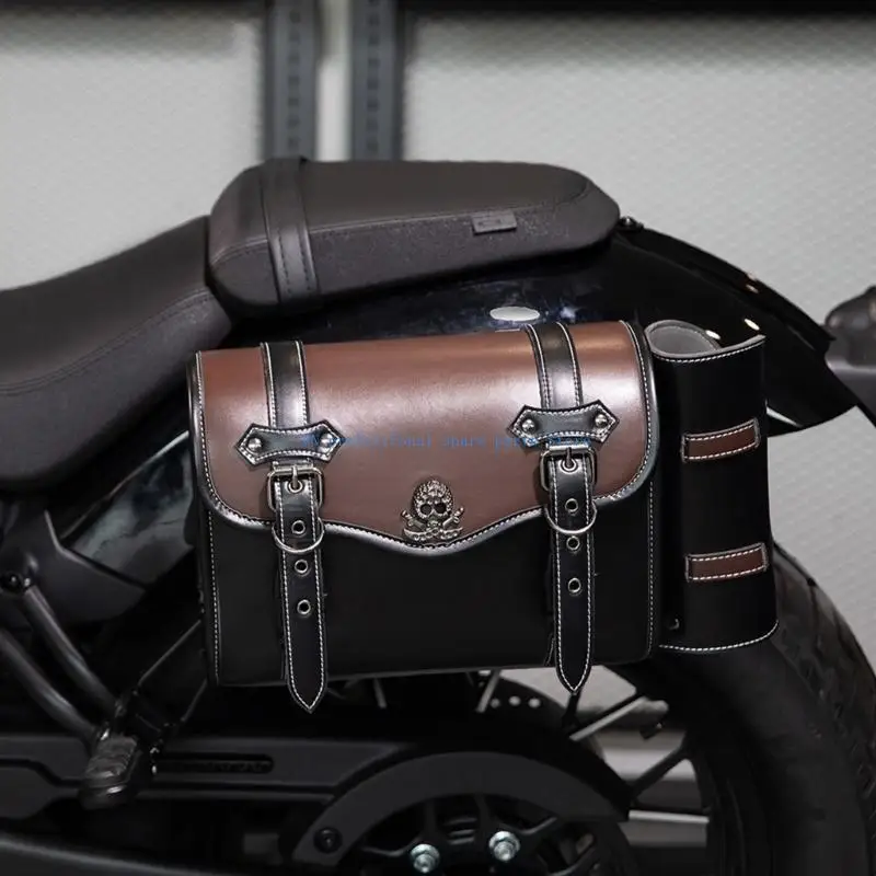 

41XA Stylish Vintage Motorcycle Pannier Side Bag for personalizes Riding Experience