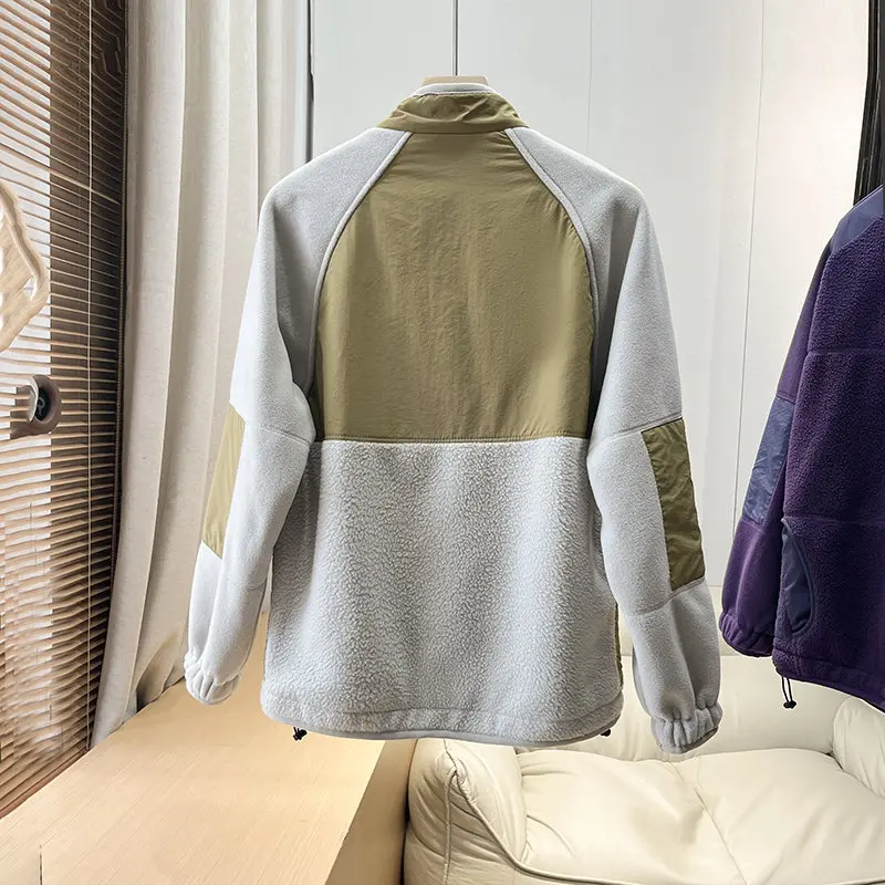 For Outdoor Use in Autumn Winter, This Double-sided Warm Thick Loose Coat with A Stand-up Collar Is Suitable Both Men and Women