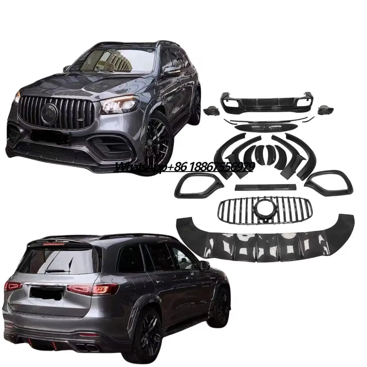 Ld Style Carbon Fibre Body Kit for Gls 63 Amg X167 Bumper Front Lip Rear Diffuser Spoiler Body Kit