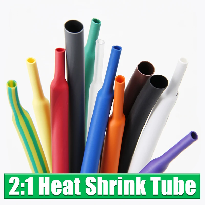 

2/5/10M 2:1 Heat Shrink Tubing Dia 1 2 3 4 5 6 8 10 12 14 16 18 mm Polyolefin 2:1 Shrinkage rate Cable sleeve shrink wrap tube