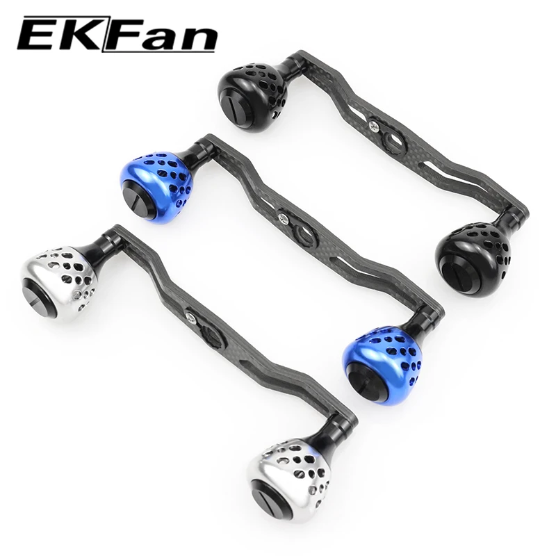 EKfan 130MM Kohlefaser-Baitcasting-Angelrollen-Griff für A/S/D 7*4/8*5mm Loch Doppel-Legierungs-Knopf Köderrollen-Griff – Detail 4