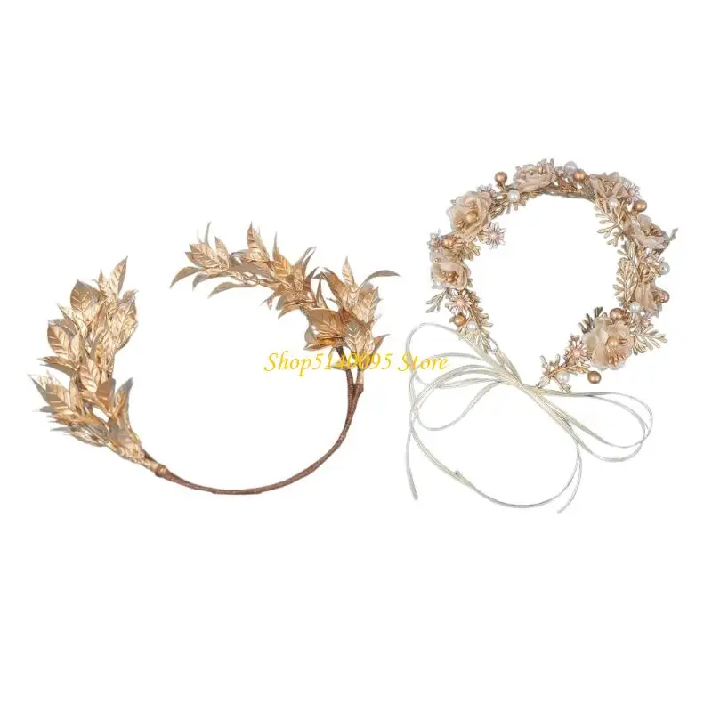 

DXAE Fashionable Handmade Resin Leaf Bridal Crowns for Wedding Party Hairstyle