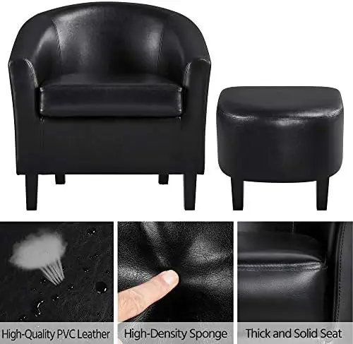 Accent Barrel Chair and Repose-pieds, Ensemble de chaise longue de salon avec repose-pieds, Velvet Grey Pedicure Lock Box