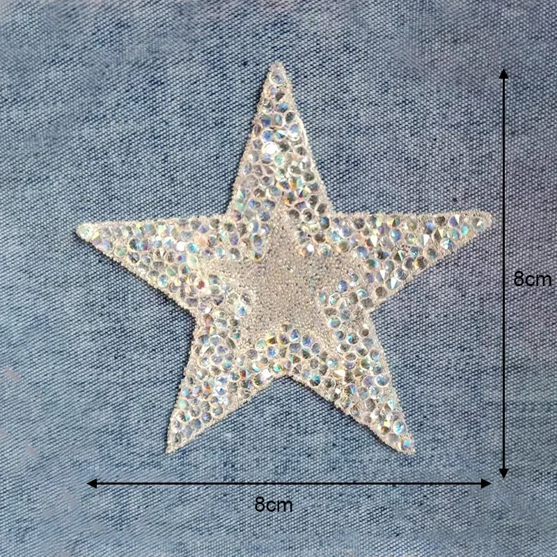 Crystal Rhinestone Star Patches Diy Clothing Iron On Clothes Appliques For Clothing Shoe Bag Multicoloured Pentagram Stickers