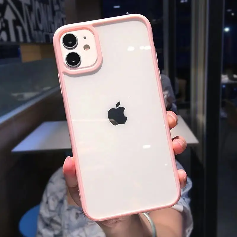 Cute Colour Clear Silicone Case For iPhone 15 14 13 12 11 Pro Max Mini XR X Xs 7 8 6 6s Plus Simple Shockproof Back Cover Case, image 6