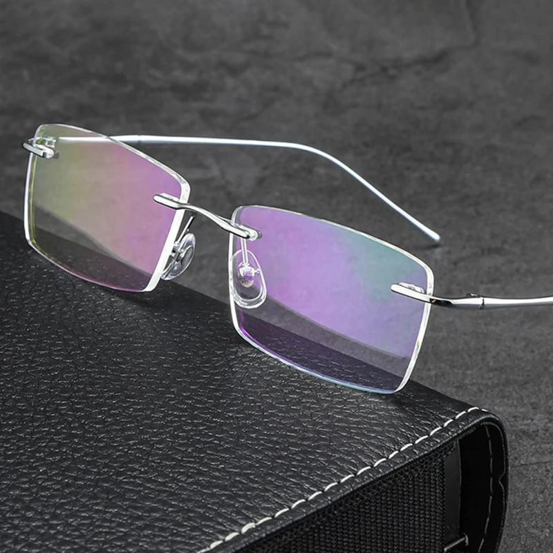 

Pure Titanium Customized Lenses Shapes Rimless Glasses Frame Man Optical Prescription Men Business Style Eyeglasses 632