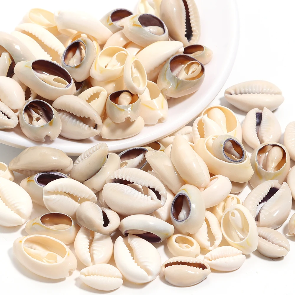 40g Natural Sea Shell Beads Oval Spiral Conch Loose Spacer Beads For DIY Jewelry Making Necklace Bracelets Phone Chain Supplies image 3