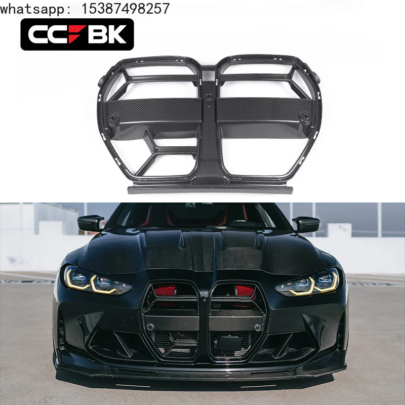 For CSL Style Dry Carbon Fiber Auto Parts Car Front Grill With/without ACC for BMW G80 G81 G82 G83 M3 M4 2021+ Front Bumper Gril