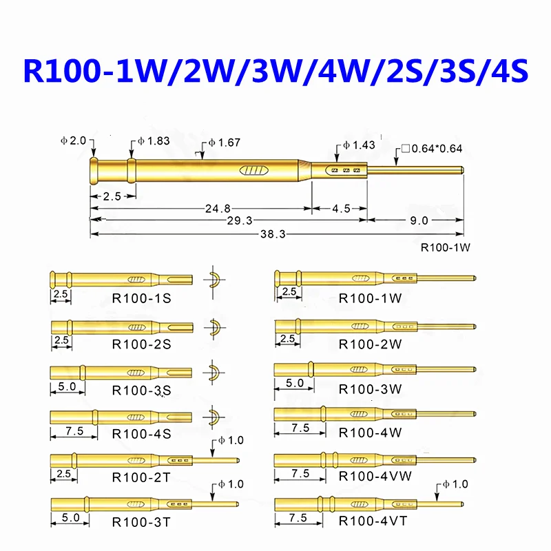 20PCS/Pack Test Needle Sleeve R100-1W 2W 3W 4W 5W 3S 4S 4T 4VW Outer Diameter 1.67mm Sleeve Needle Seat