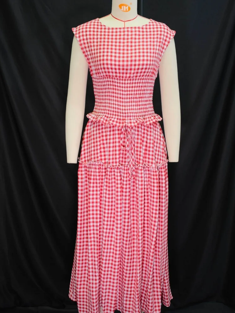 

Sister Star Women's Suit Wholesale Fashion Plaid Waist Slimming Top Half-body Skirt Temperament Commuting Two-piece Set