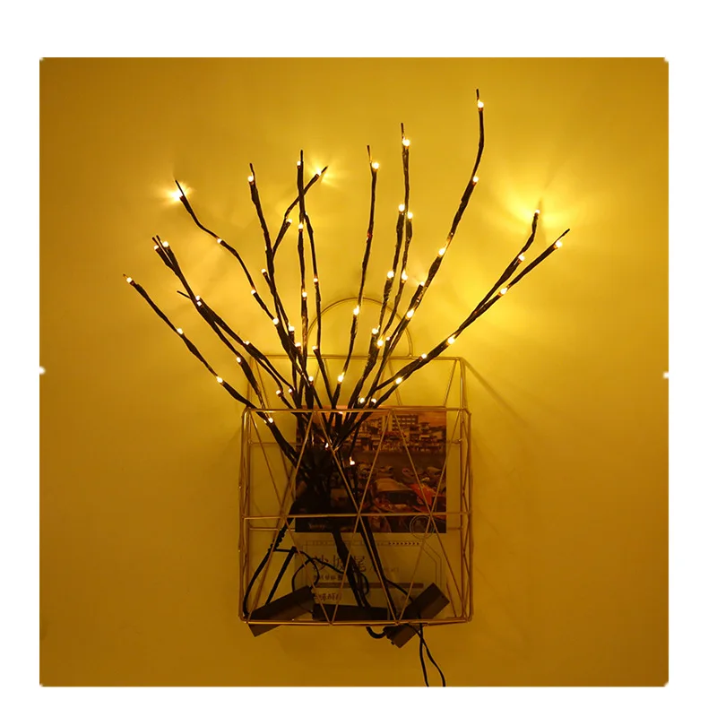 Lampu Cabang Willow LED Vas Tinggi Alami Filler Cabang Ranting Willow Menyala Lampu Hias Pernikahan Natal