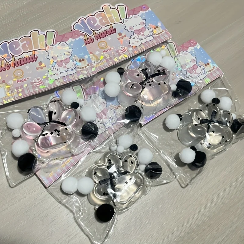 透明ソフトピンチスローリバウンドスクイーズバタフライノット猫の爪 - 装飾ビーズ付き大人用スクイーズおもちゃ - ホリデーパ