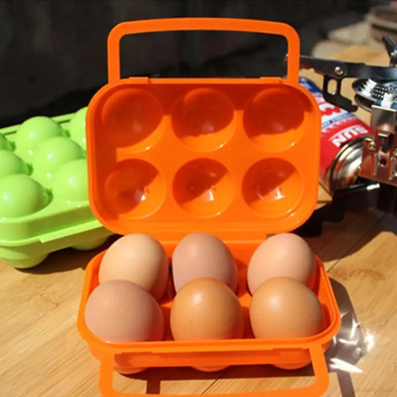 E06B Egg Storage Box Portable Plastic Agg ที่ยึดภาชนะบรรจุสำหรับการเดินทางกลางแจ้งแคมป์ปิกนิกไข่สำหรับเคส