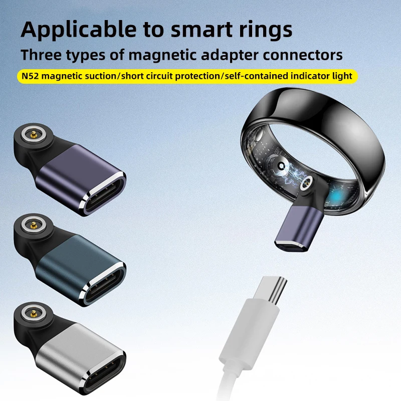 

Type C to Smart Ring Charging Adapter with a Round Connector and Magnetic Function Compatible with Smart Ring Charging Adapters