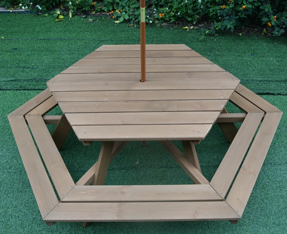 Kids Picnic Table, Fir Wood Ki - Kids Outdoor Table And Chair Set 评论和价格