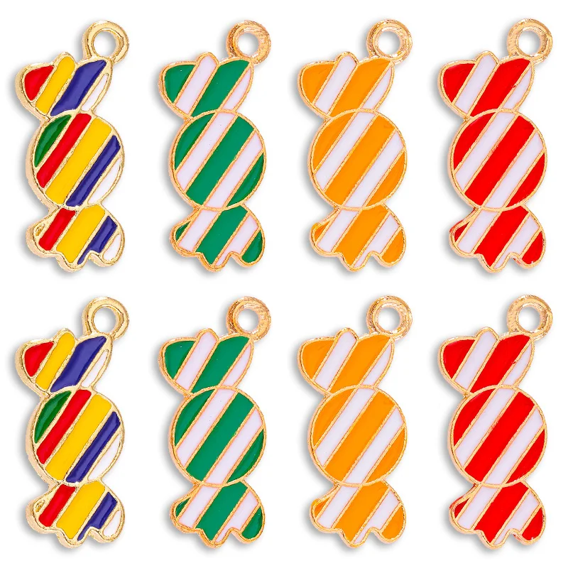 

20Pcs/Lot Colorful Candy Alloy Enamel Charms for Cute Drop Earrings Pendants Necklaces Bracelets DIY Handmade Jewelry Findings