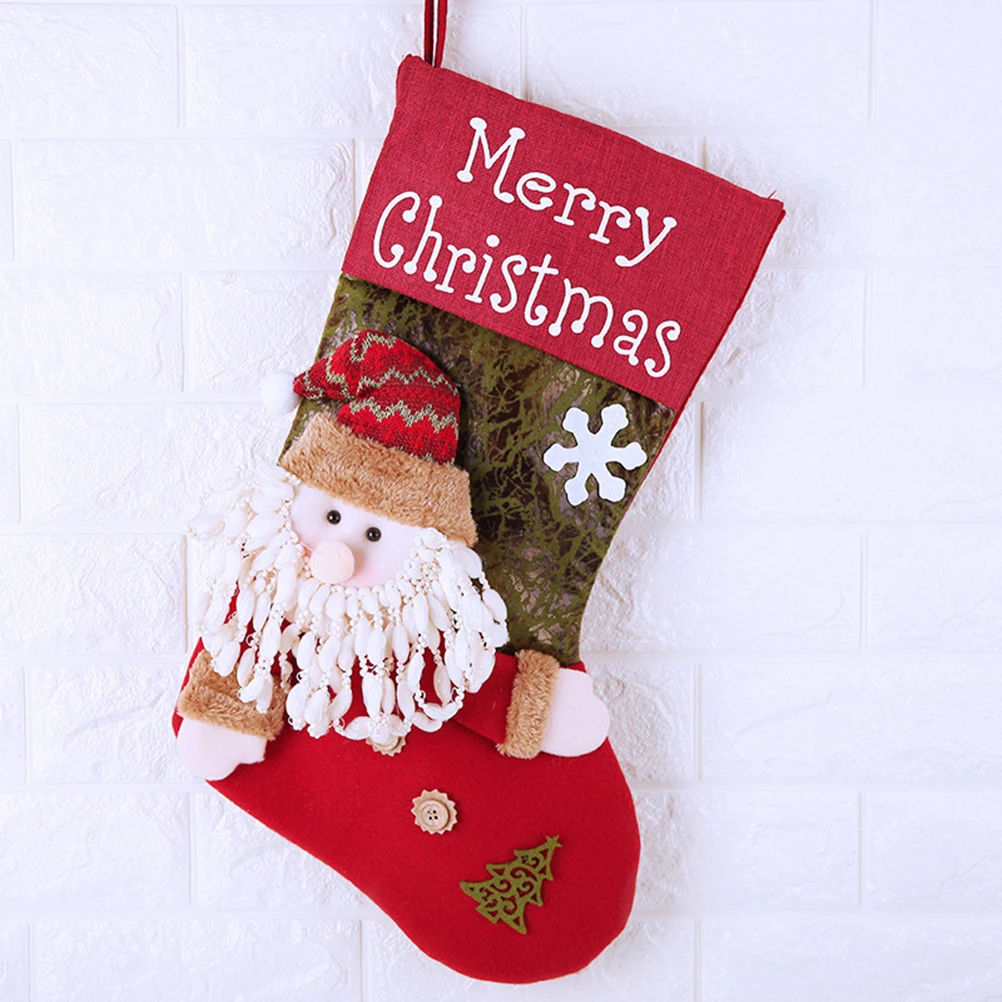 

2Pcs Bags Handmade Ornaments 3D Designs Christmas Stockings Santa DIY Christmas Gift Stockings Decorations