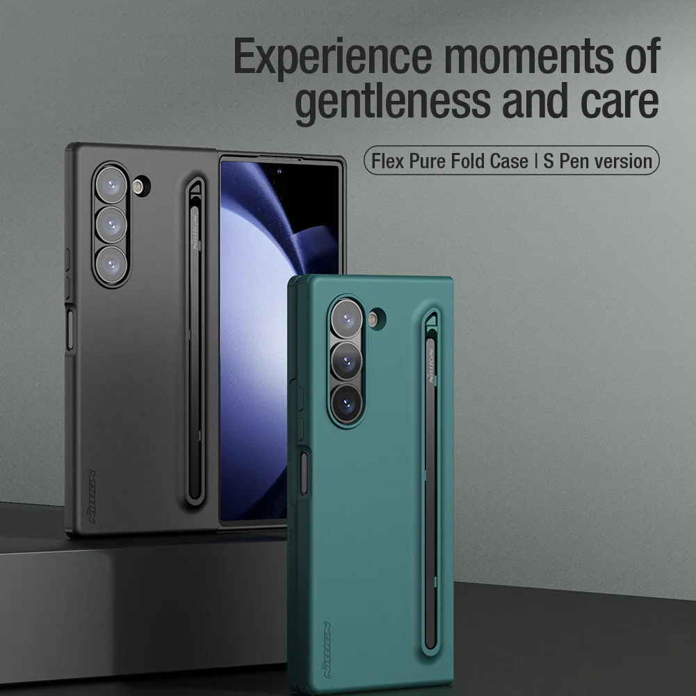 

Чехол Nillkin для Samsung Galaxy Z Fold 6 5G, мягкий на ощупь, шелковистый силиконовый чехол с Customs S-Pen, гибкий чехол Pure Fold на 360 градусов