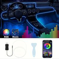 3m/118 inch Auto Ambient Lighting Car LED Interior Strip Light USB with RGB 16 Million Colors Fiber Optics Neon Decorative Lamps