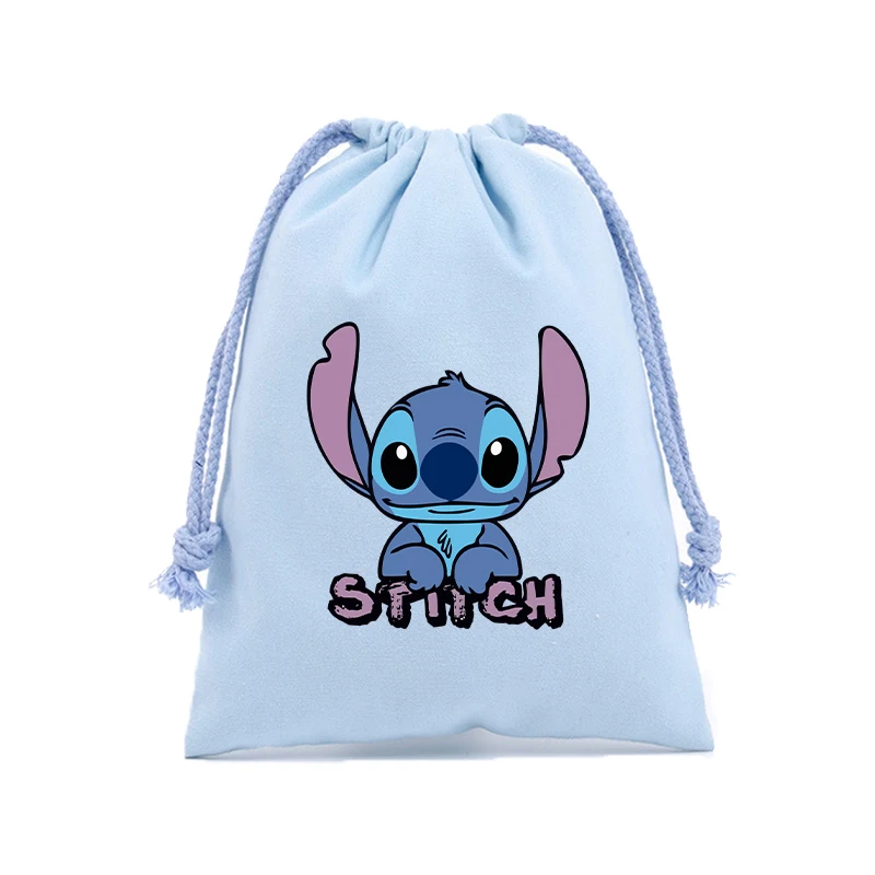 Disney Stitch Drawstring Bag Cute Cartoon Clothes Organiser Portable Large Volume Home Life Supplies Candy Birthday Gift Bags