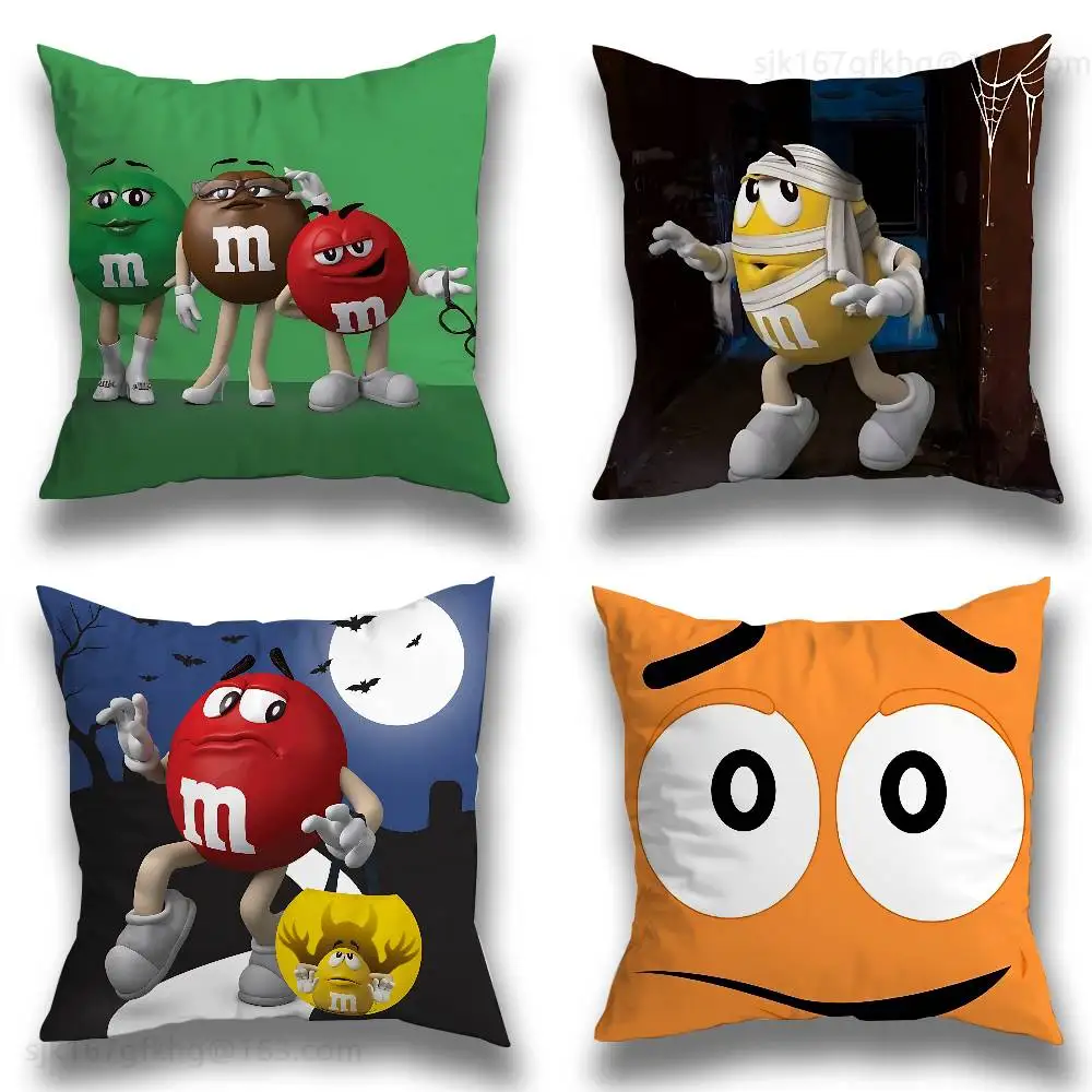 

M-M&Ms Chocolate pillowcase casual style decoration, suitable for home decoration (excluding pillow core)