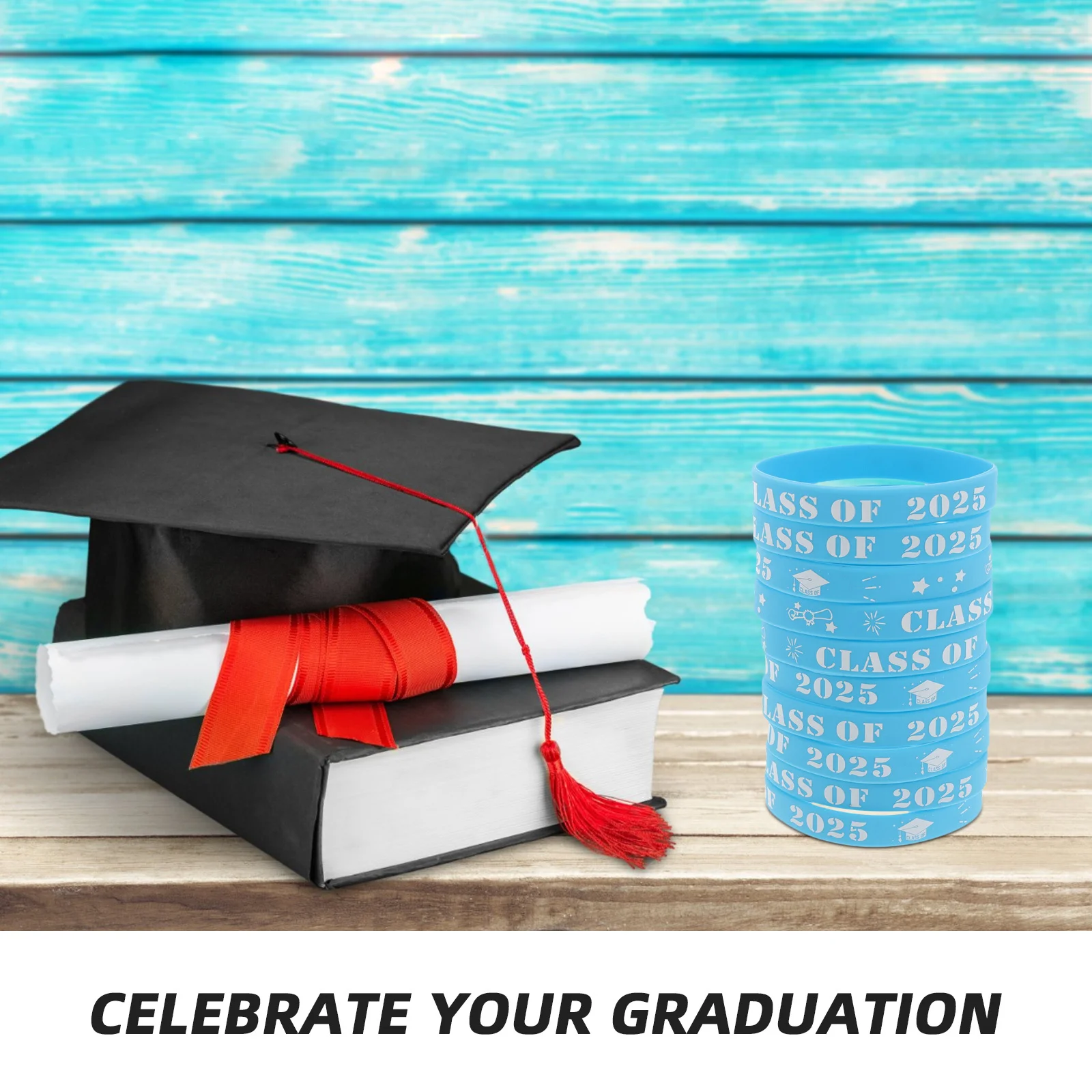 10 قطعة أساور سيليكون التخرج فئة 2025 ملحقات الحفلات الأحداث المدرسية أساور المعصم التخرج الزخرفية #2