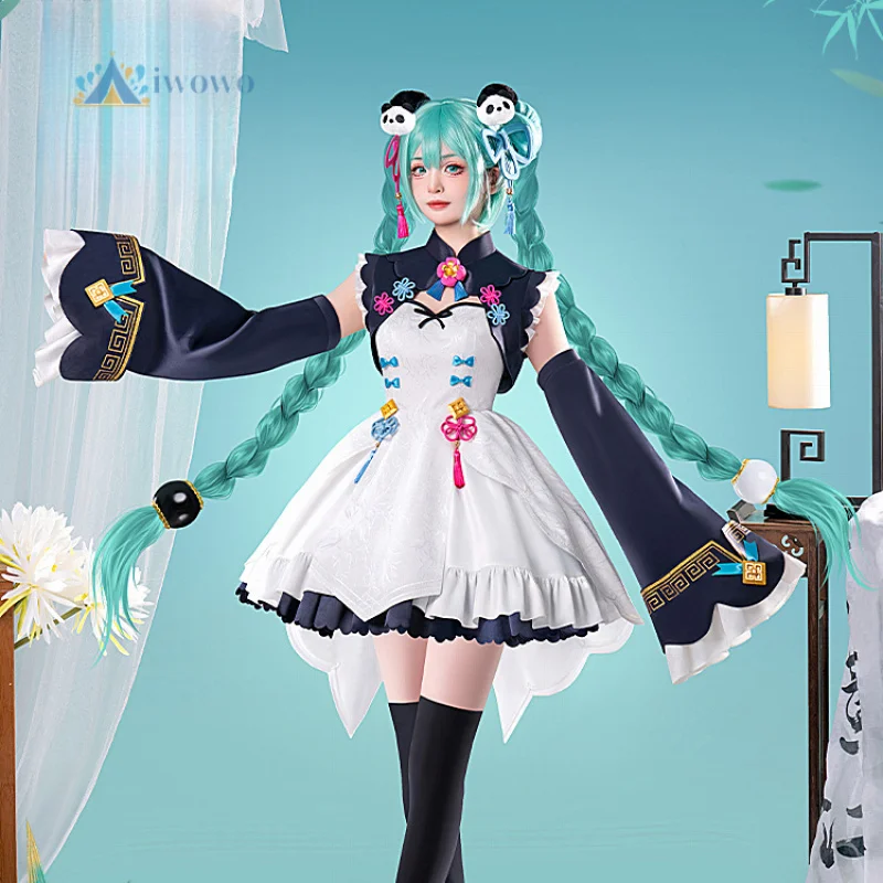 Disfraz de Miku de Anime Project Sekai, vestido Hanfu de Panda Rojo, uniforme, traje de Carnaval de Halloween para mujer, juego