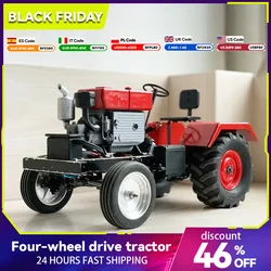 Four Wheel Drive Tractor Engine Model with Seat Light Engine Generator Model Remote Control Car Toy Boy Gift