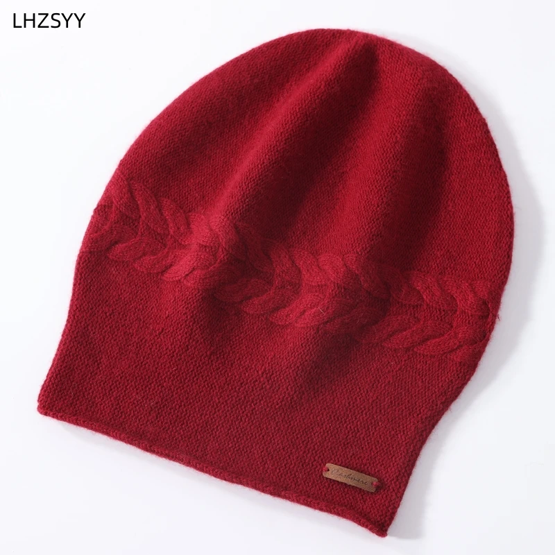 LHZSYY 100% pura lana Baotou cappello donna autunno inverno lavorato a maglia cappello lavabo Joker caldo di alta qualità Cashmere protezione