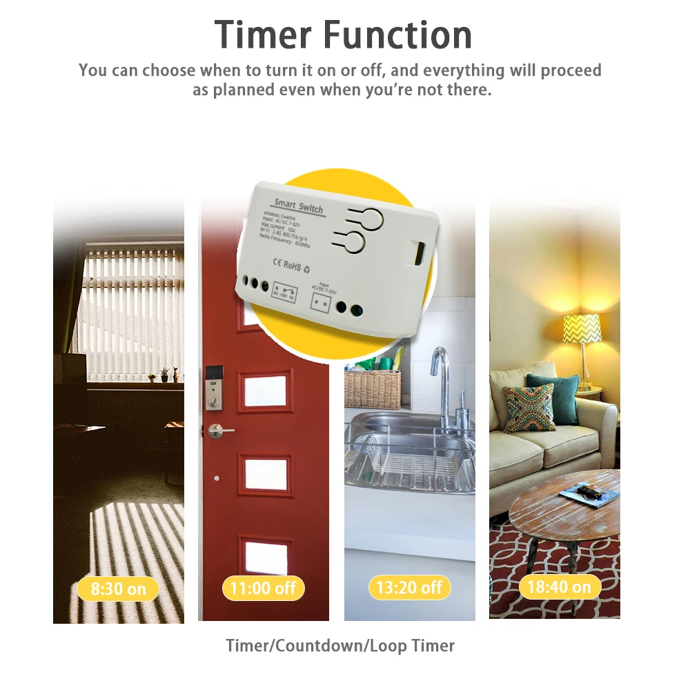 Smart Home Automation Wifi Smart Switch Inching  1CH Module Work With eWeLink Alexa Google Home