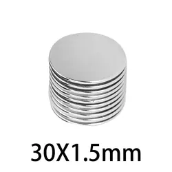 Aimant néodyme NdFeB super injuste, disque rond en continu, 30mm x 1.5mm, 5 pièces, 10 pièces, 20 pièces, 50 pièces, 30x1.5mm